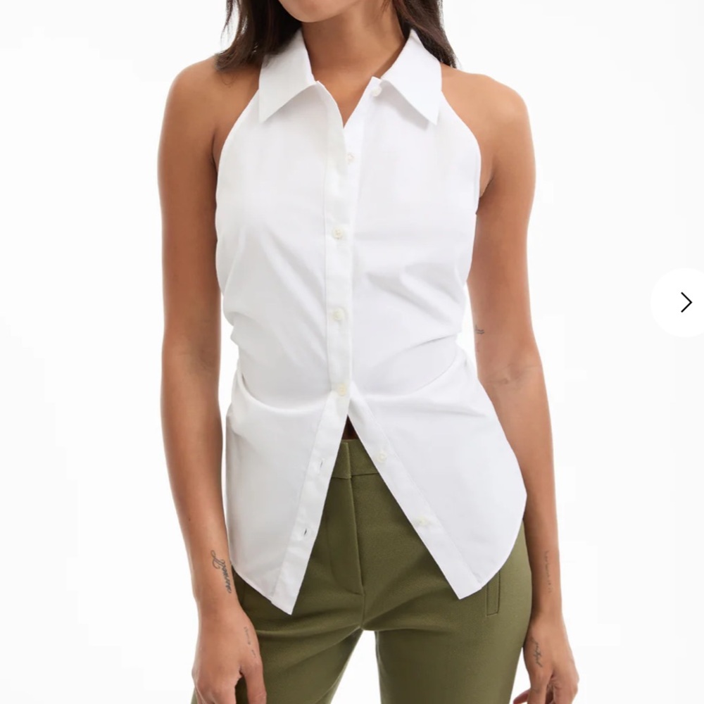 NWT Veronica Beard Regina Sleeveless Button Down